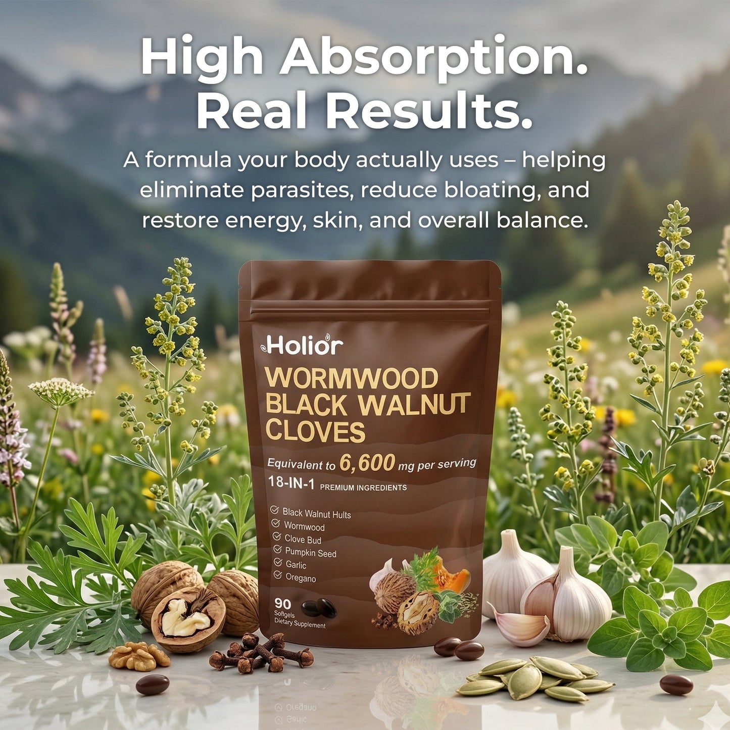 Wormwood Black Walnut Pumpkin Seed & Clove Softgels