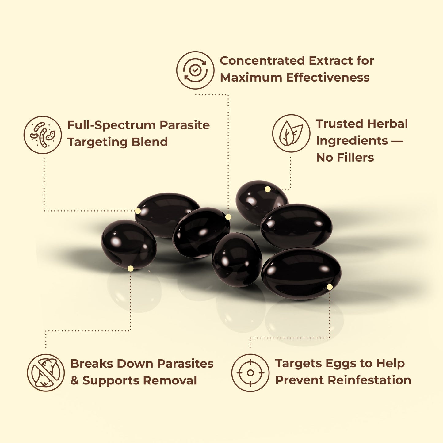 Wormwood Black Walnut Pumpkin Seed & Clove Softgels