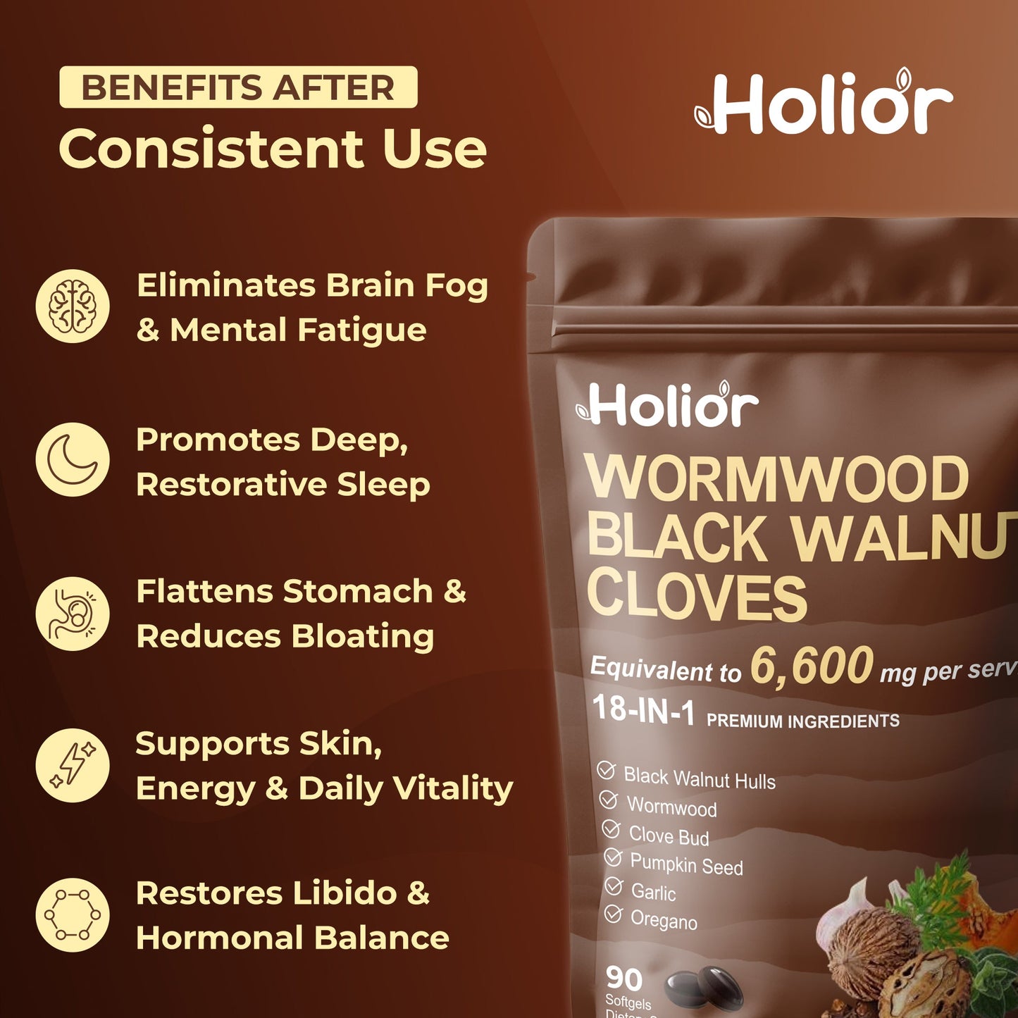 Wormwood Black Walnut Pumpkin Seed & Clove Softgels